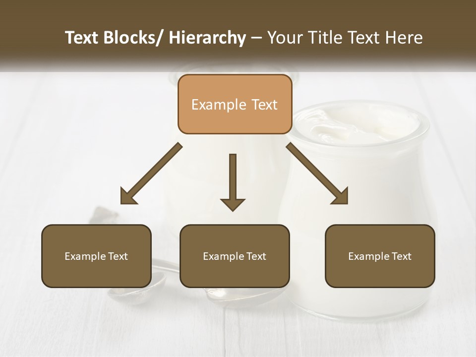 Two Jars Of Yogurt And A Spoon On A White Table PowerPoint Template