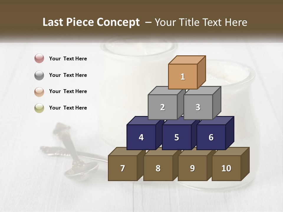 Two Jars Of Yogurt And A Spoon On A White Table PowerPoint Template