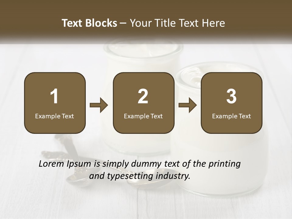 Two Jars Of Yogurt And A Spoon On A White Table PowerPoint Template
