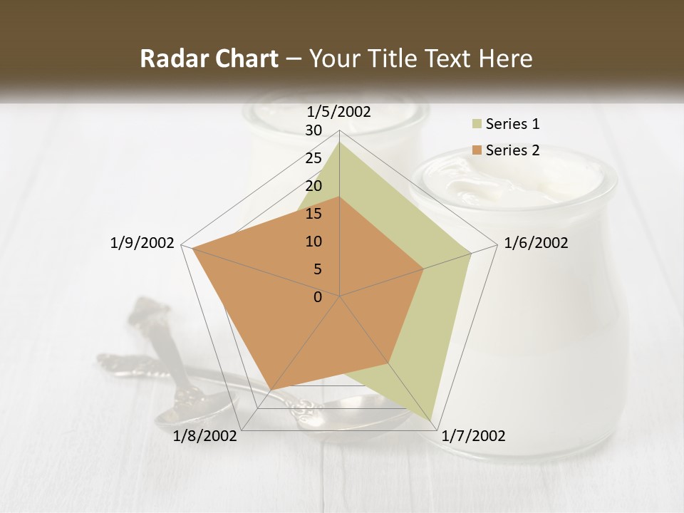 Two Jars Of Yogurt And A Spoon On A White Table PowerPoint Template