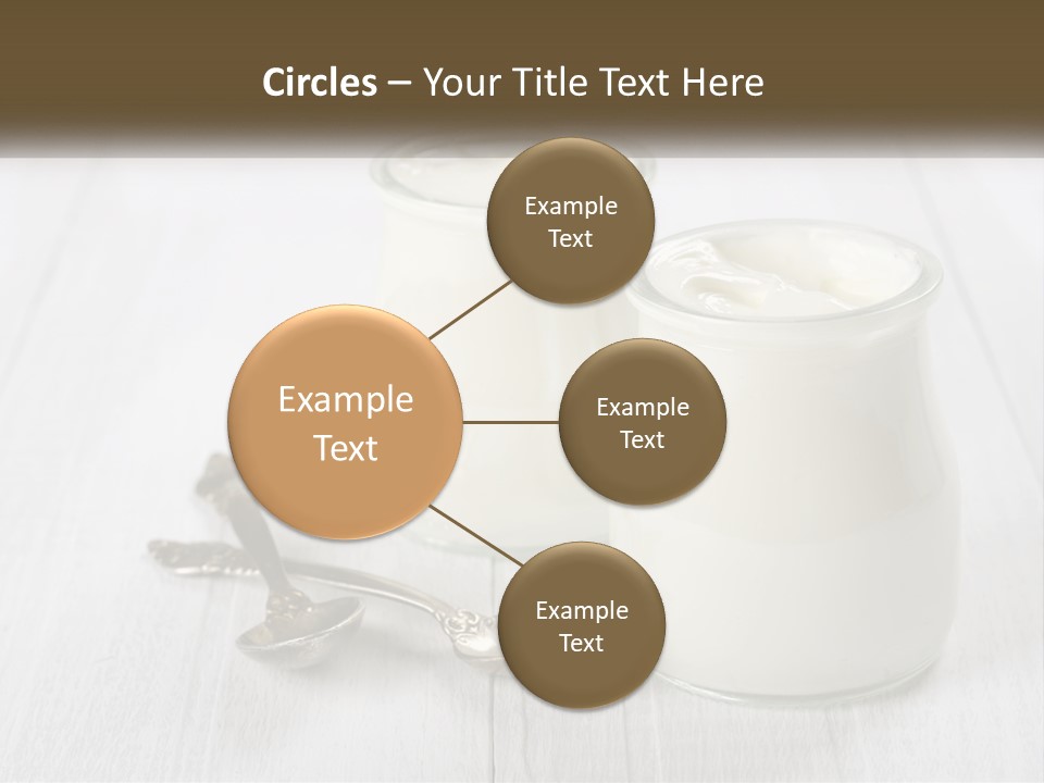 Two Jars Of Yogurt And A Spoon On A White Table PowerPoint Template