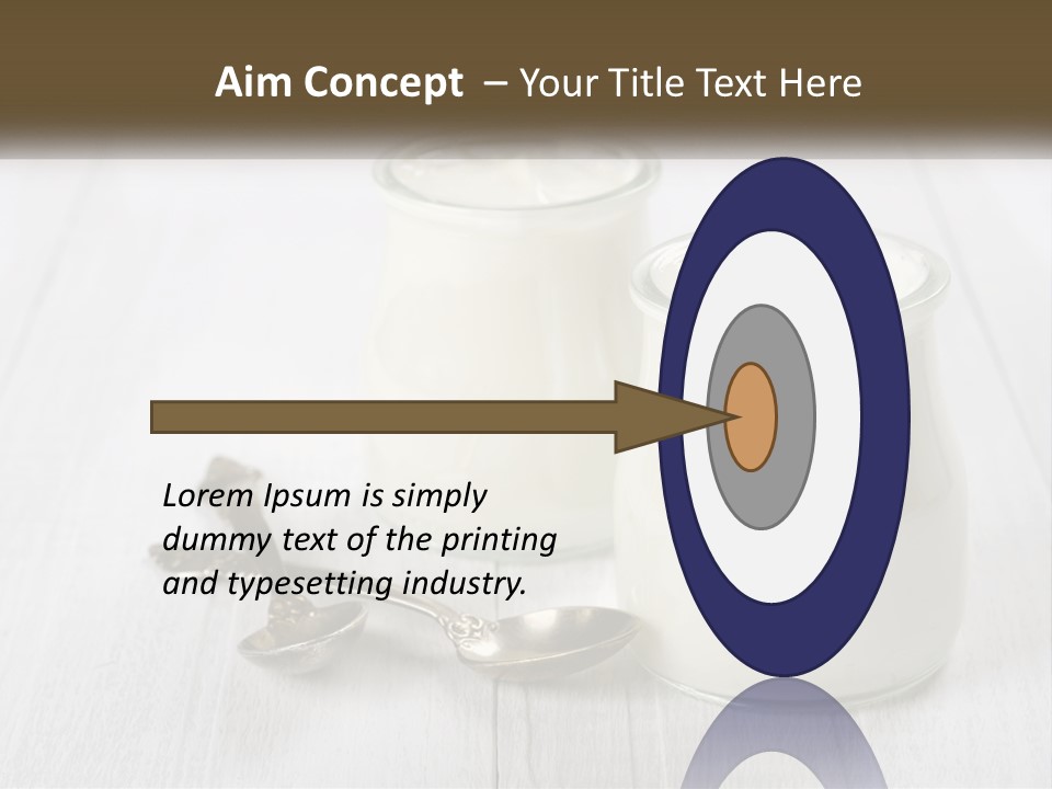 Two Jars Of Yogurt And A Spoon On A White Table PowerPoint Template