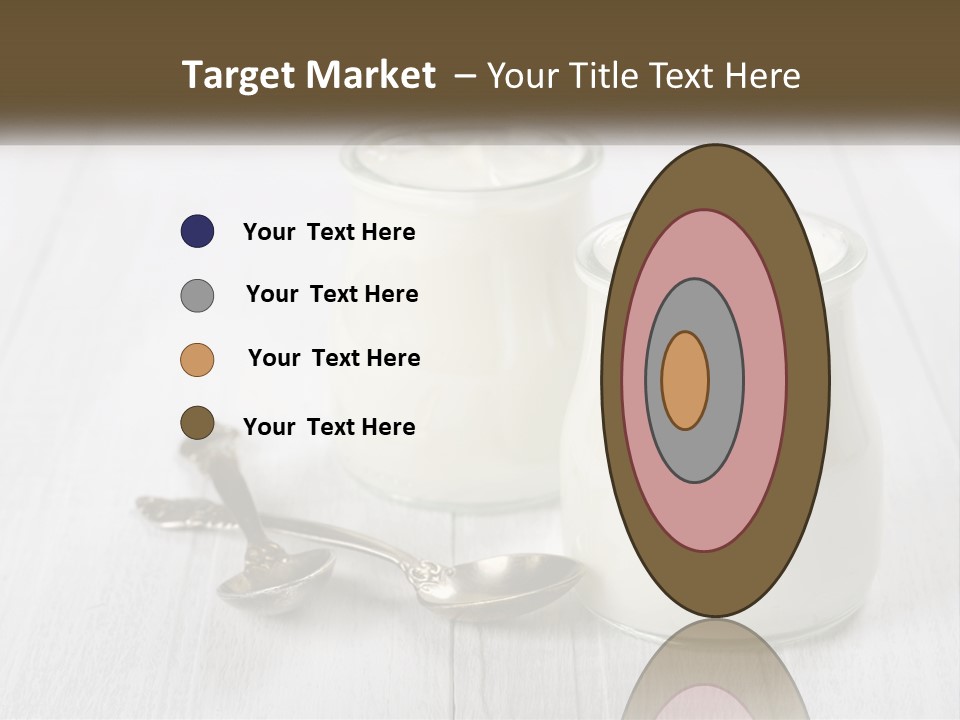 Two Jars Of Yogurt And A Spoon On A White Table PowerPoint Template