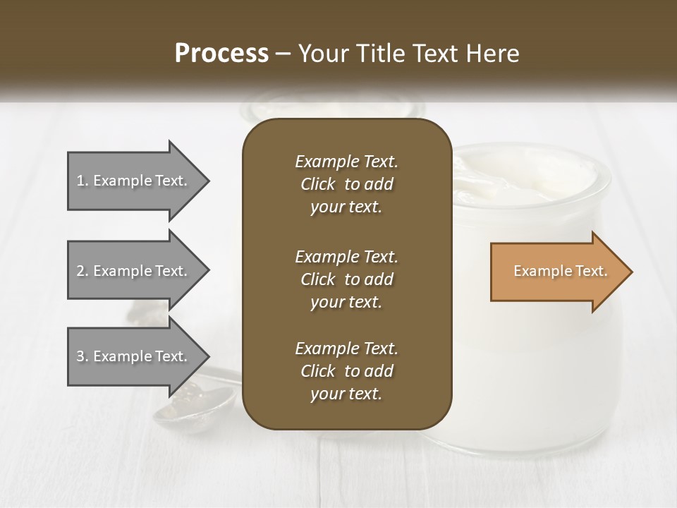 Two Jars Of Yogurt And A Spoon On A White Table PowerPoint Template
