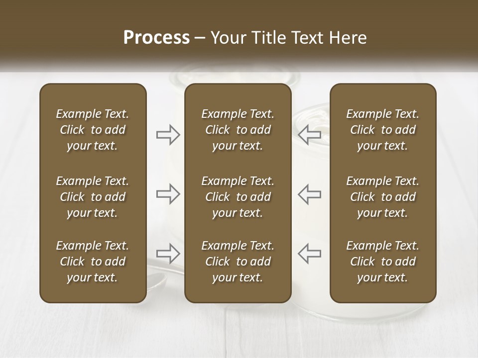 Two Jars Of Yogurt And A Spoon On A White Table PowerPoint Template