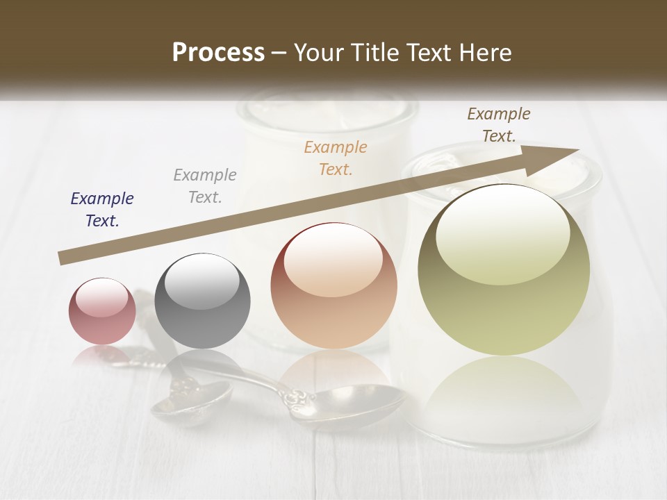 Two Jars Of Yogurt And A Spoon On A White Table PowerPoint Template