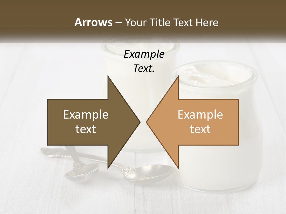 Two Jars Of Yogurt And A Spoon On A White Table PowerPoint Template