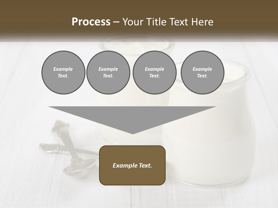 Two Jars Of Yogurt And A Spoon On A White Table PowerPoint Template