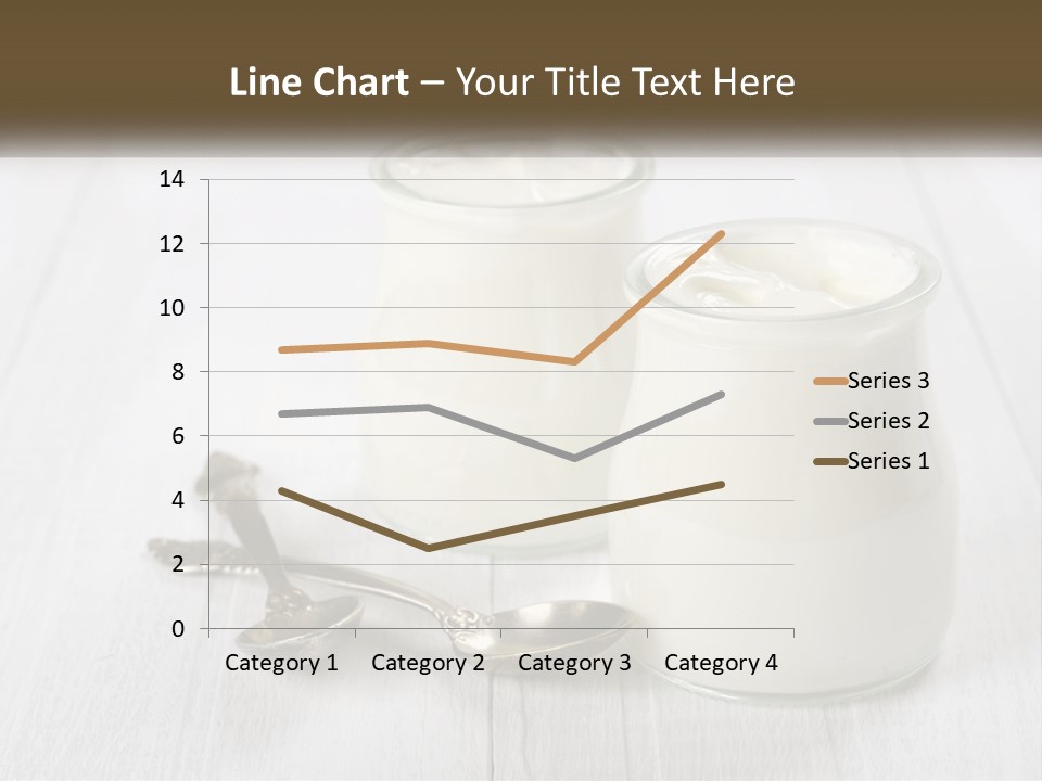 Two Jars Of Yogurt And A Spoon On A White Table PowerPoint Template