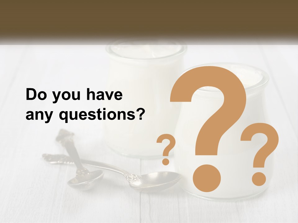 Two Jars Of Yogurt And A Spoon On A White Table PowerPoint Template