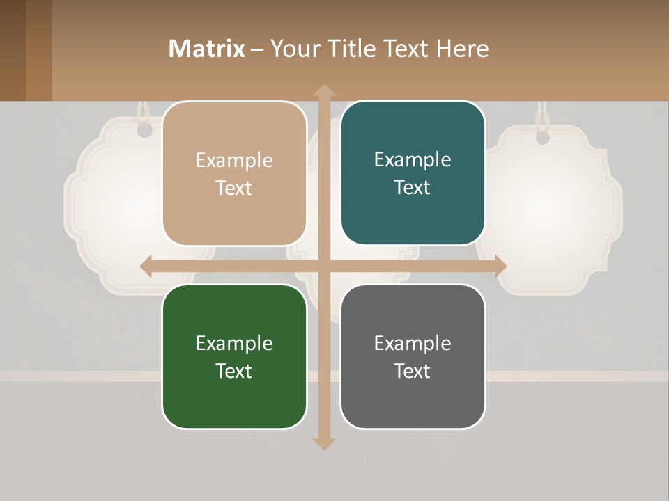 A Set Of Three Hanging Tags On A Wall PowerPoint Template