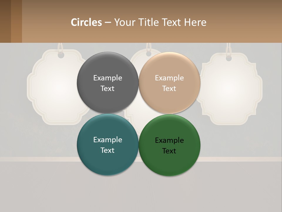 A Set Of Three Hanging Tags On A Wall PowerPoint Template