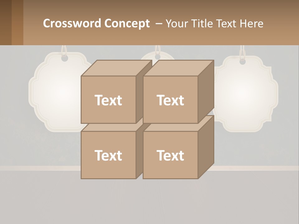 A Set Of Three Hanging Tags On A Wall PowerPoint Template