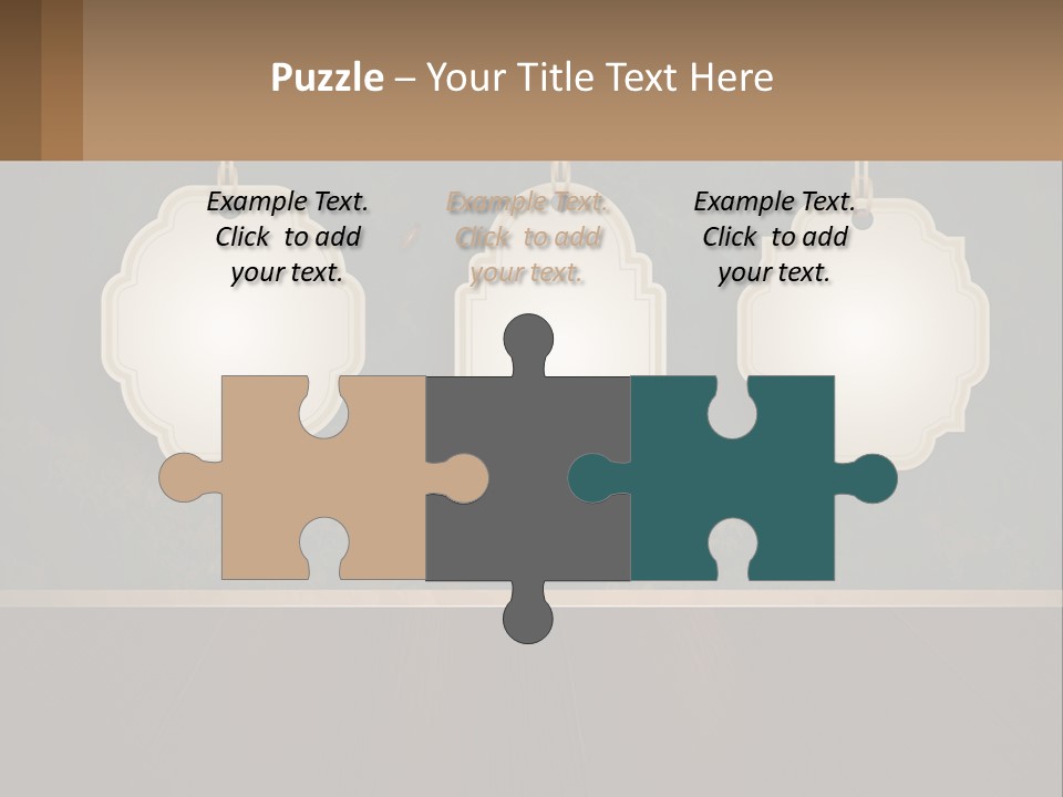 A Set Of Three Hanging Tags On A Wall PowerPoint Template