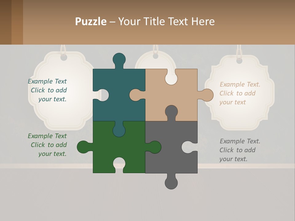 A Set Of Three Hanging Tags On A Wall PowerPoint Template