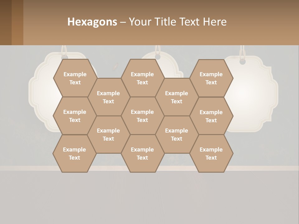 A Set Of Three Hanging Tags On A Wall PowerPoint Template