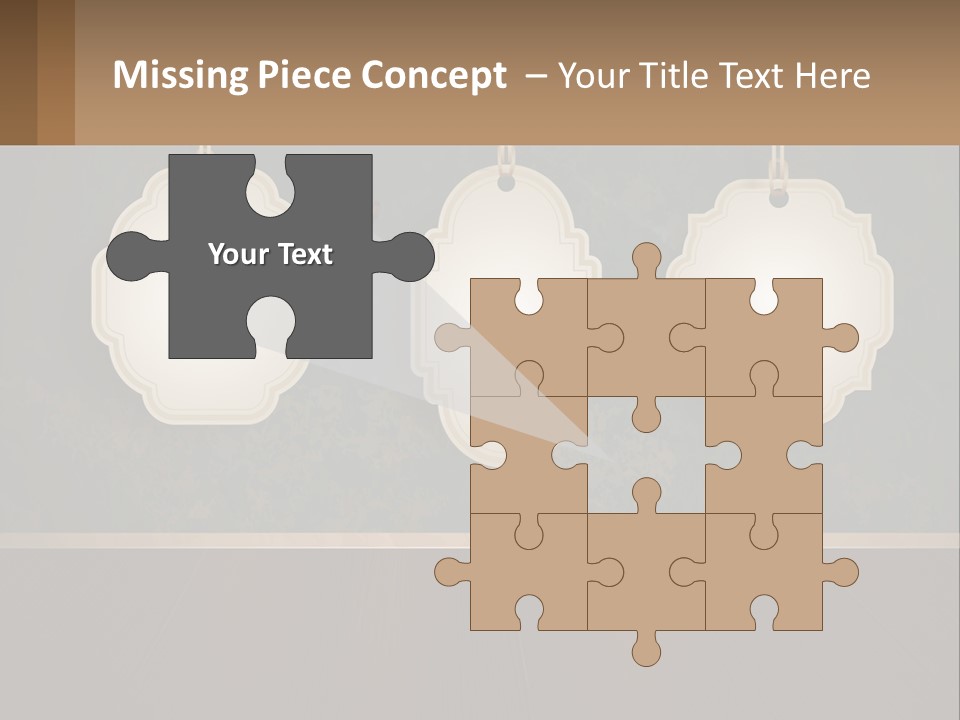 A Set Of Three Hanging Tags On A Wall PowerPoint Template