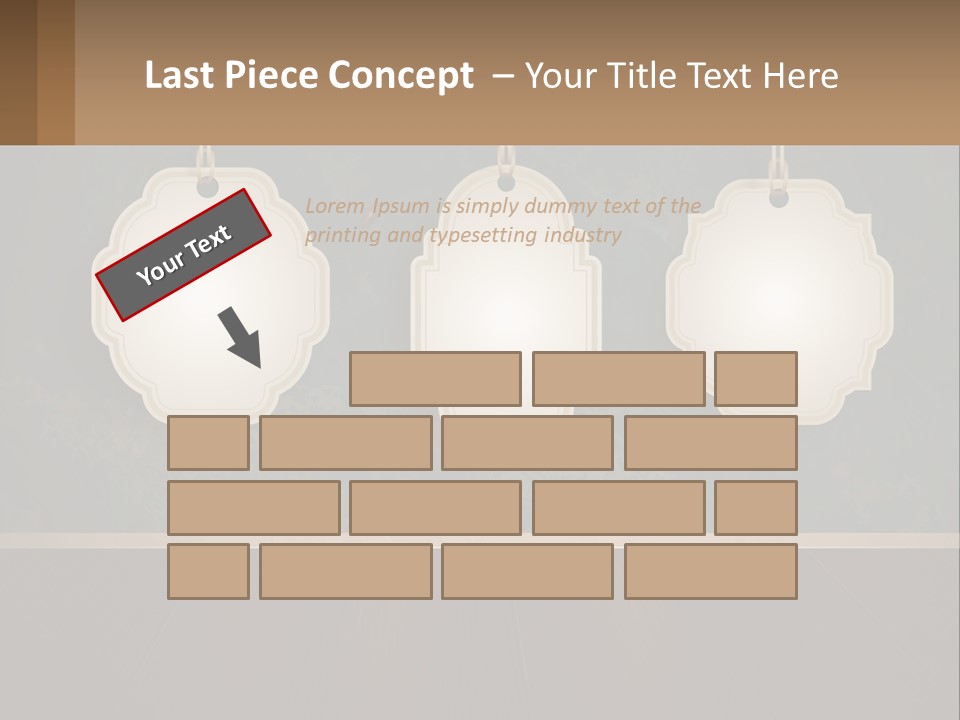 A Set Of Three Hanging Tags On A Wall PowerPoint Template
