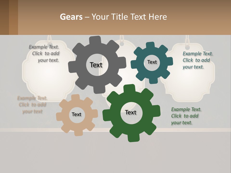 A Set Of Three Hanging Tags On A Wall PowerPoint Template