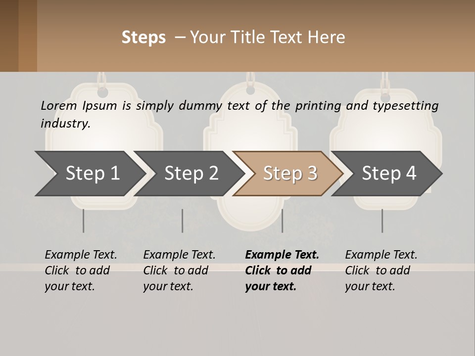 A Set Of Three Hanging Tags On A Wall PowerPoint Template
