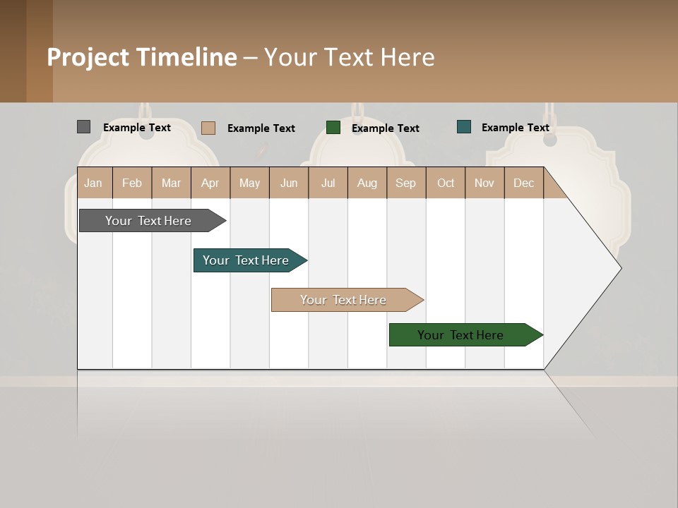 A Set Of Three Hanging Tags On A Wall PowerPoint Template