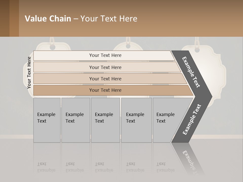 A Set Of Three Hanging Tags On A Wall PowerPoint Template