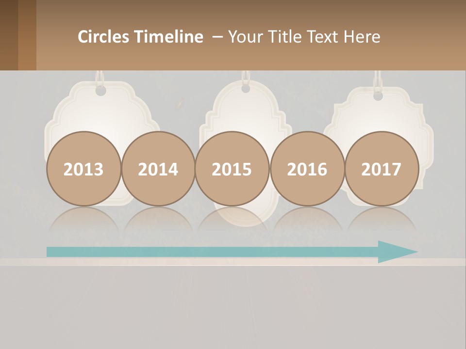 A Set Of Three Hanging Tags On A Wall PowerPoint Template