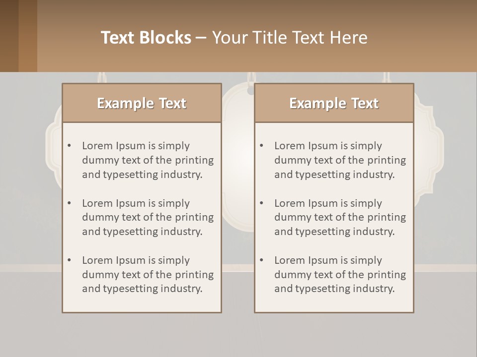 A Set Of Three Hanging Tags On A Wall PowerPoint Template