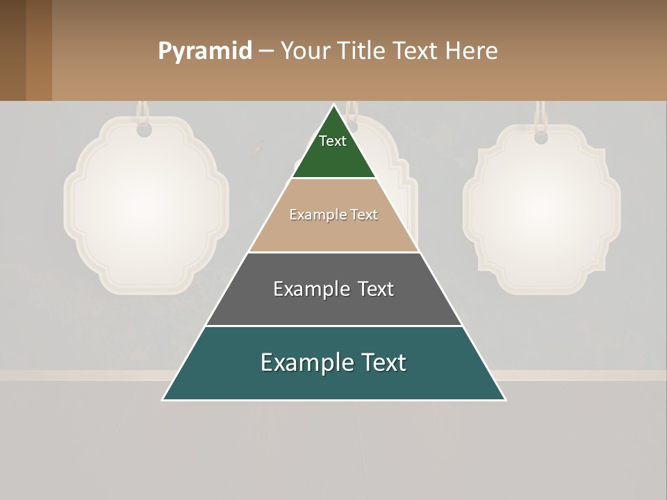 A Set Of Three Hanging Tags On A Wall PowerPoint Template