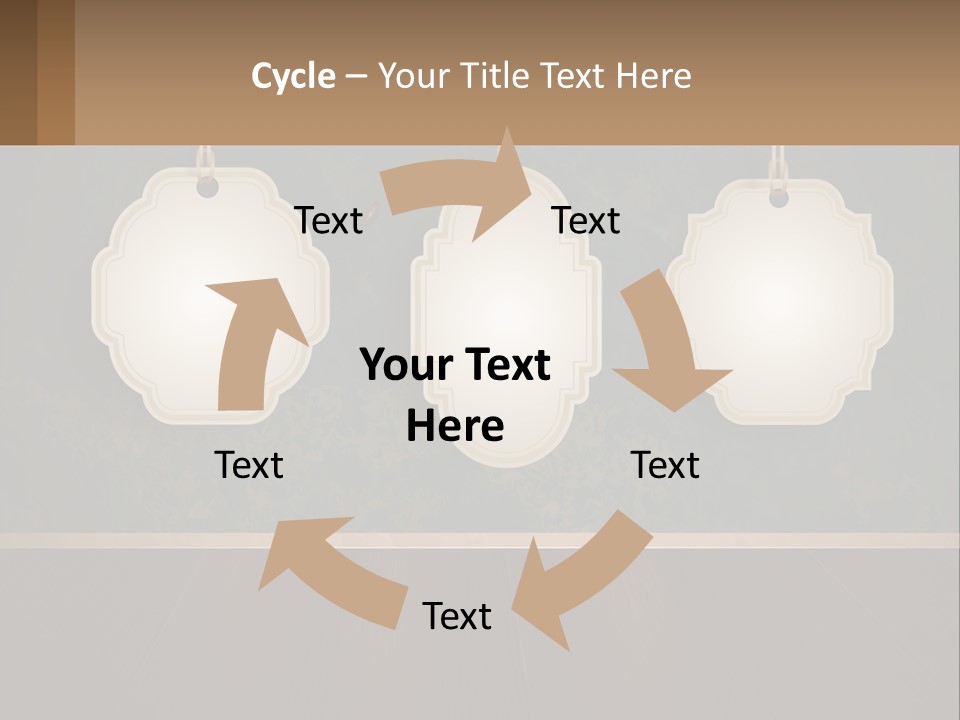 A Set Of Three Hanging Tags On A Wall PowerPoint Template