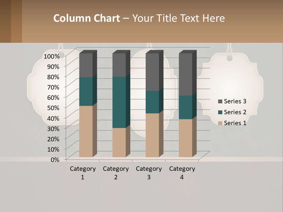 A Set Of Three Hanging Tags On A Wall PowerPoint Template