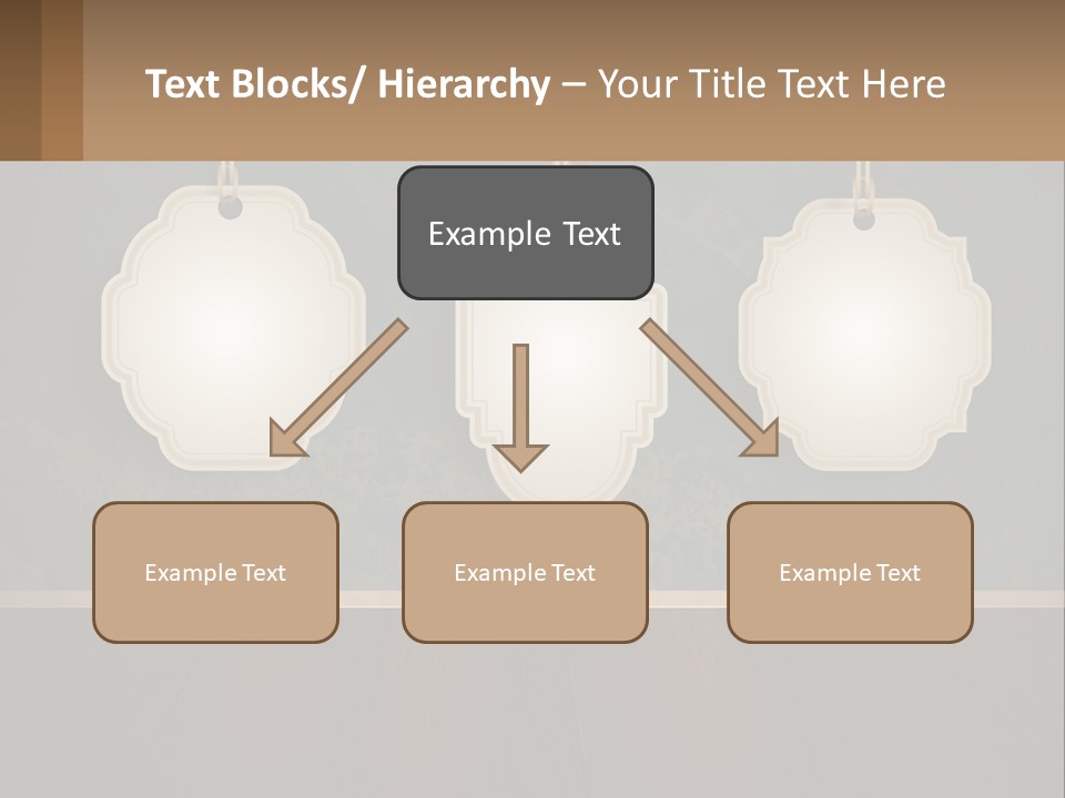 A Set Of Three Hanging Tags On A Wall PowerPoint Template