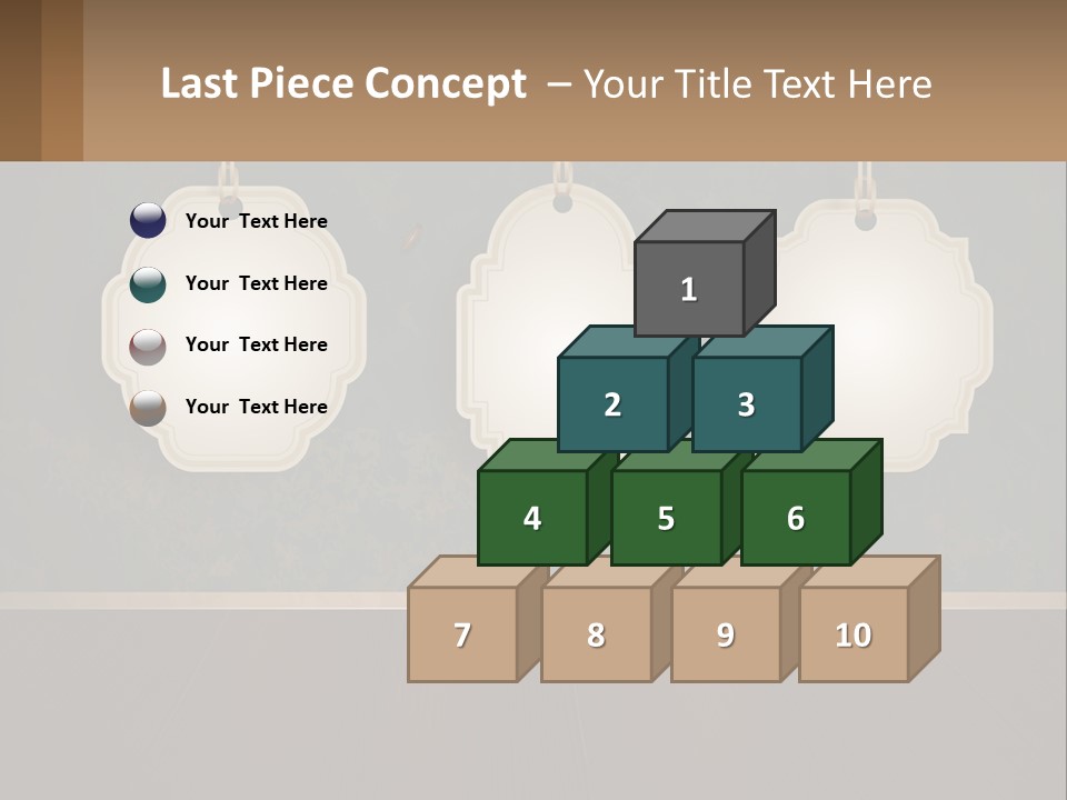 A Set Of Three Hanging Tags On A Wall PowerPoint Template