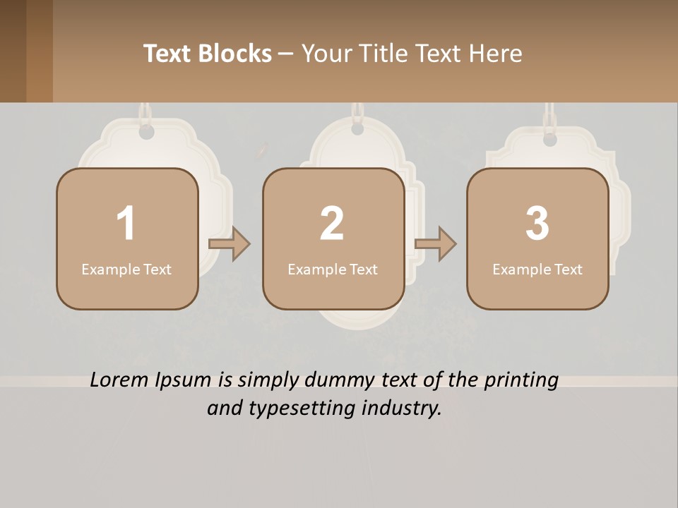 A Set Of Three Hanging Tags On A Wall PowerPoint Template
