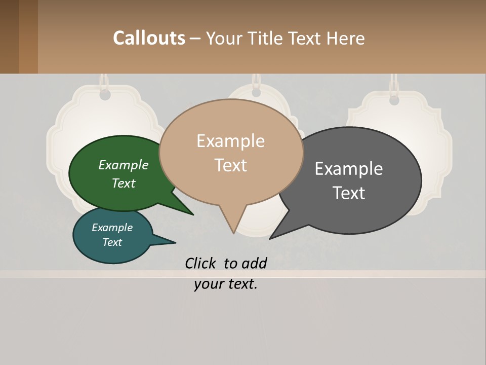 A Set Of Three Hanging Tags On A Wall PowerPoint Template