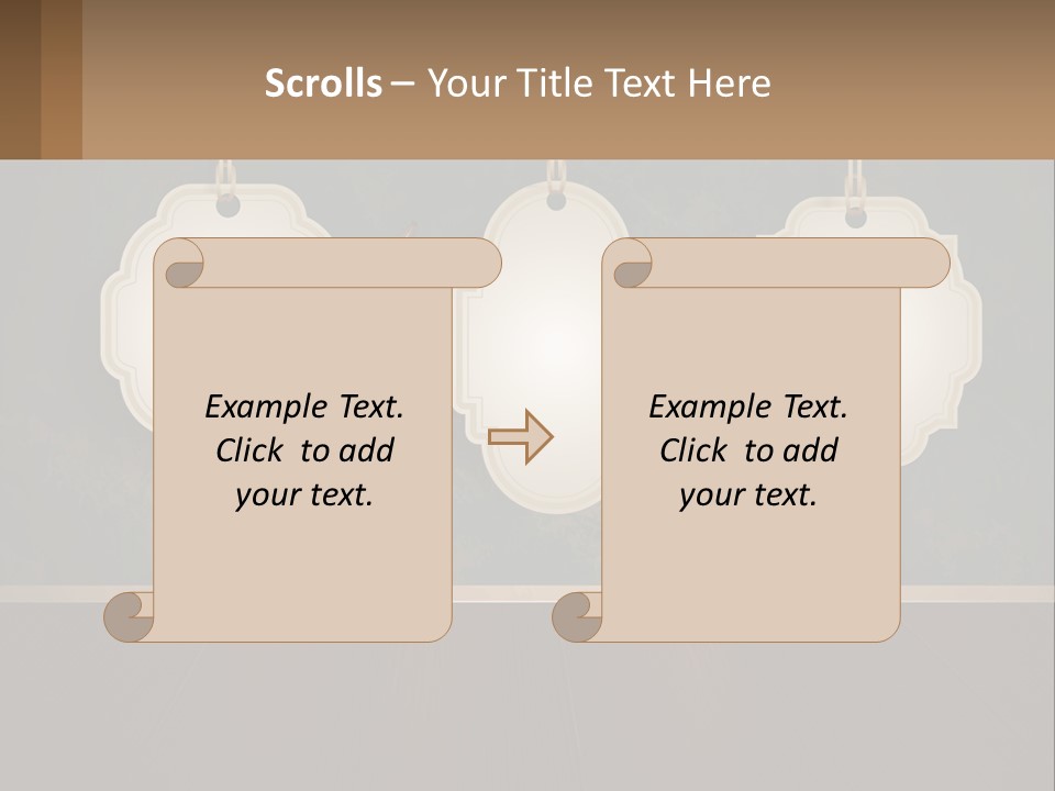 A Set Of Three Hanging Tags On A Wall PowerPoint Template