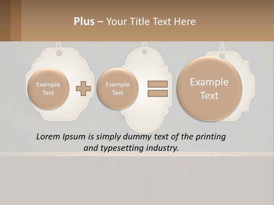 A Set Of Three Hanging Tags On A Wall PowerPoint Template