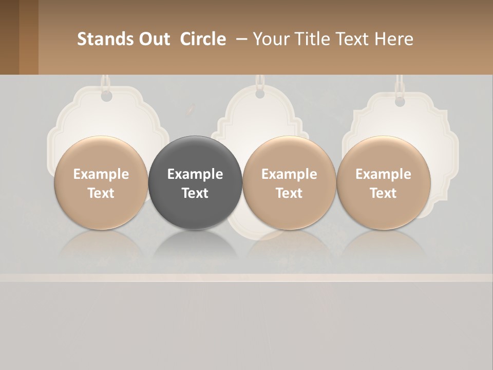 A Set Of Three Hanging Tags On A Wall PowerPoint Template