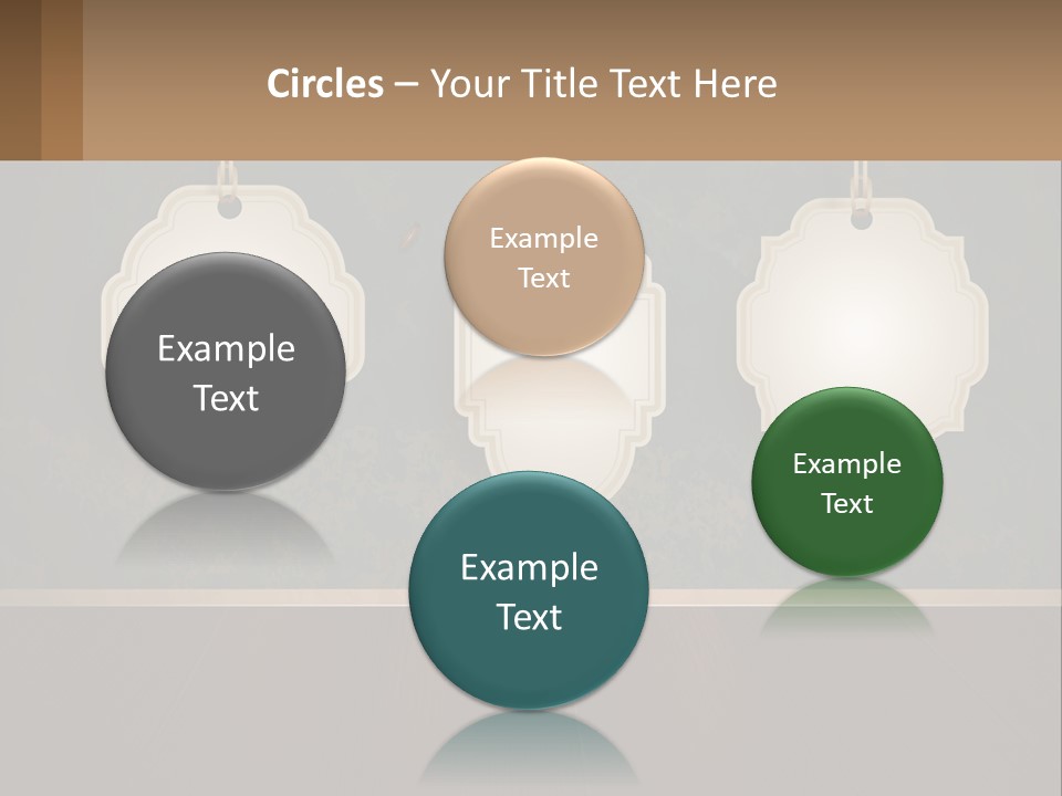 A Set Of Three Hanging Tags On A Wall PowerPoint Template