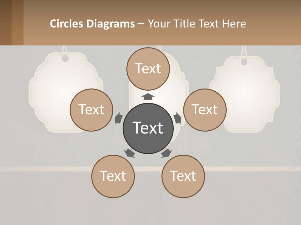 A Set Of Three Hanging Tags On A Wall PowerPoint Template