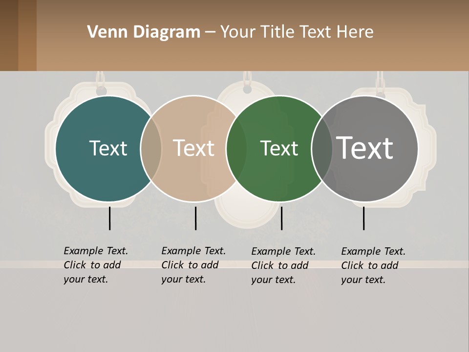 A Set Of Three Hanging Tags On A Wall PowerPoint Template