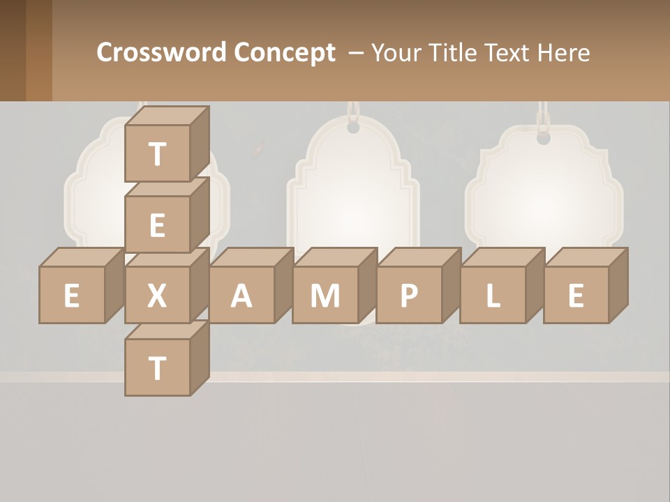 A Set Of Three Hanging Tags On A Wall PowerPoint Template