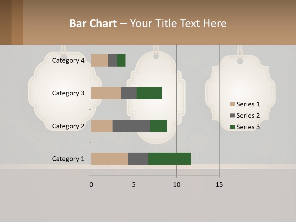 A Set Of Three Hanging Tags On A Wall PowerPoint Template