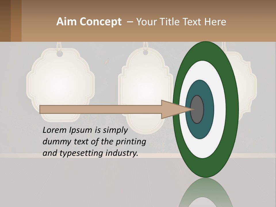 A Set Of Three Hanging Tags On A Wall PowerPoint Template