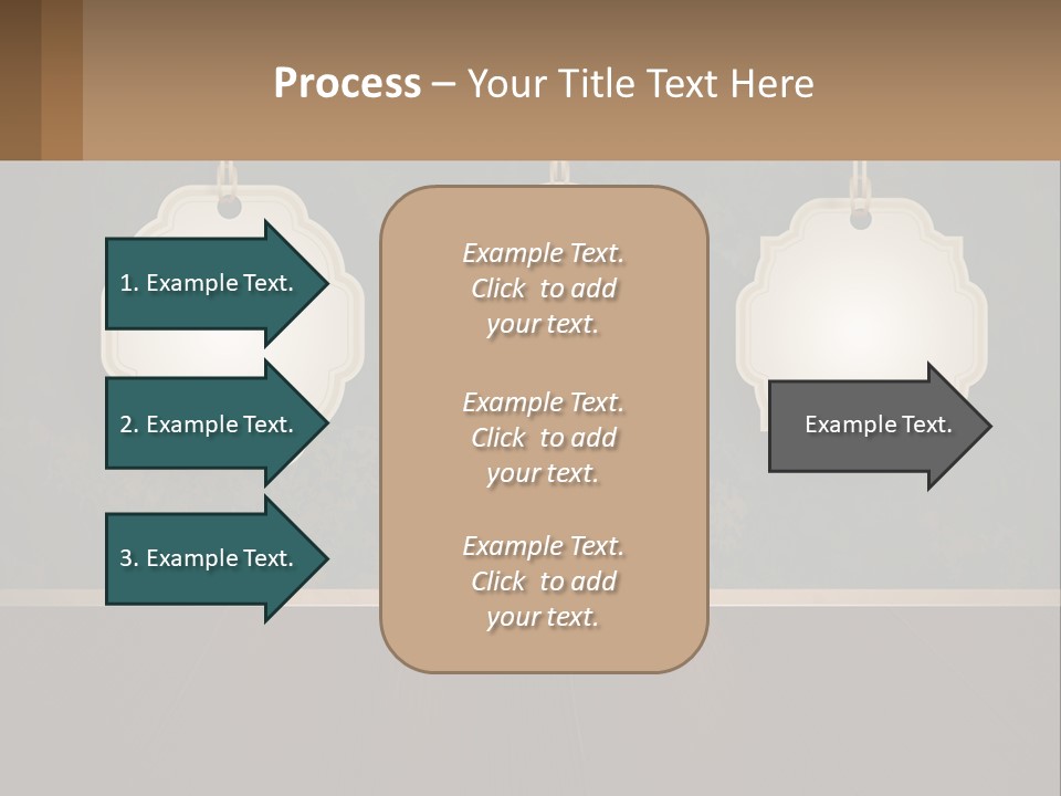 A Set Of Three Hanging Tags On A Wall PowerPoint Template