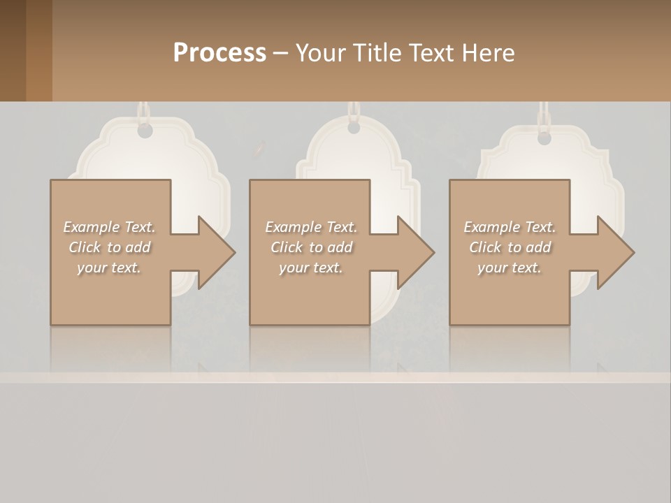 A Set Of Three Hanging Tags On A Wall PowerPoint Template