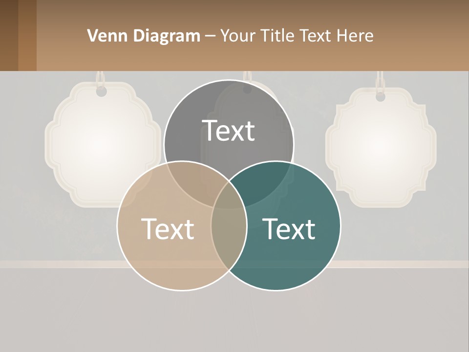 A Set Of Three Hanging Tags On A Wall PowerPoint Template