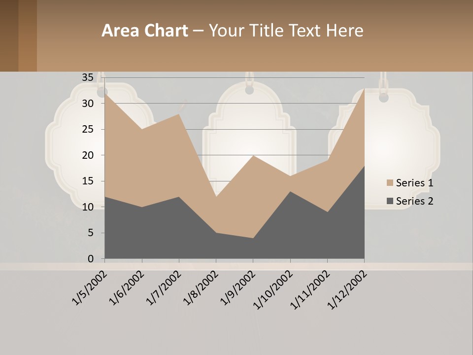 A Set Of Three Hanging Tags On A Wall PowerPoint Template