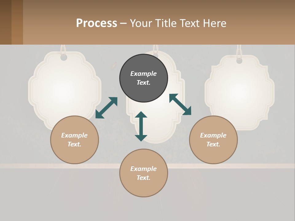 A Set Of Three Hanging Tags On A Wall PowerPoint Template