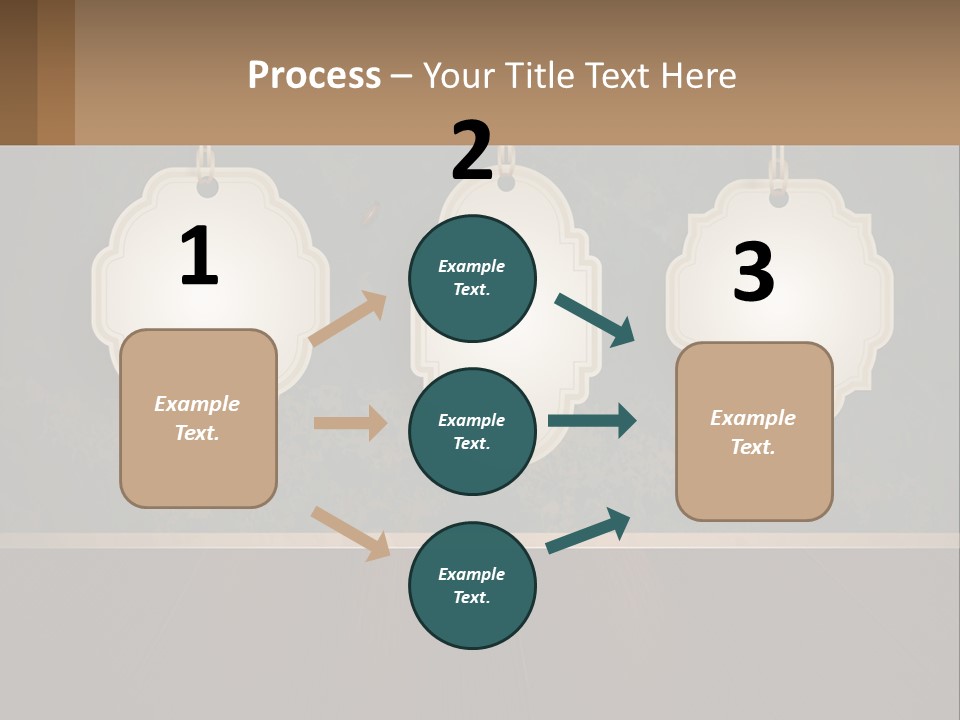 A Set Of Three Hanging Tags On A Wall PowerPoint Template